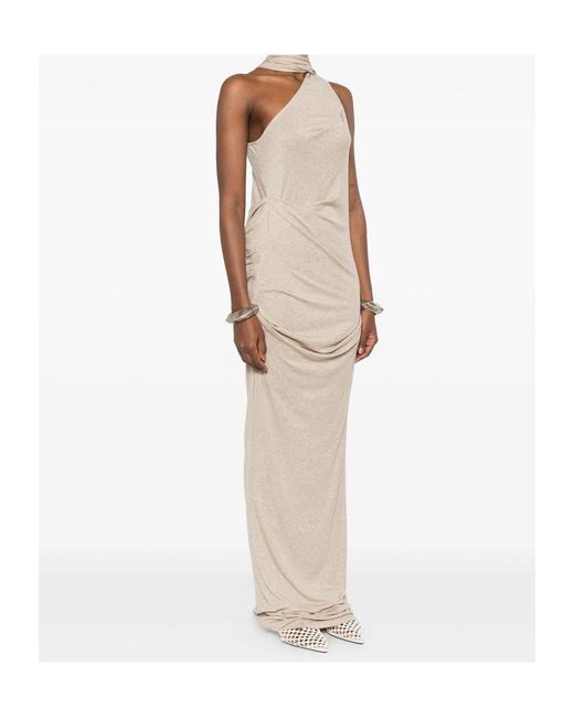 Entire studios White Draped Halterneck Maxi Dress