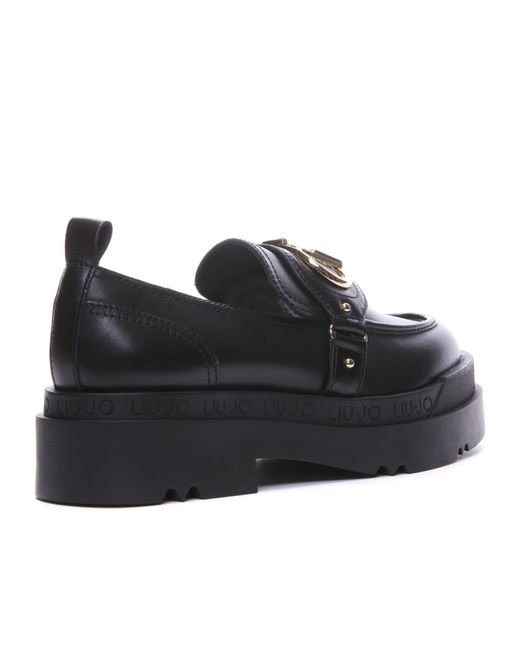 Liu Jo Black Love 50Mm Logo-Plaque Loafers