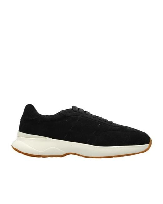 Kiton Black Lace-Up Sneakers for men