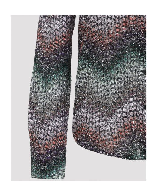 Missoni Gray Caperdoni Zigzag Shirt