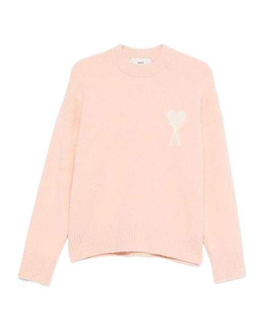 AMI Pink Ami De Coeur Jumper