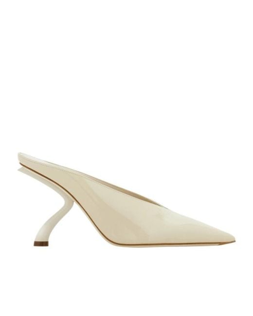 Ferragamo White Ferragamo Itaca Sculpted-Heel Mules