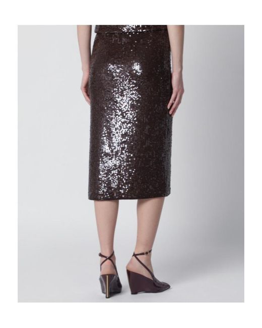P.A.R.O.S.H. Black Sequin Pencil Skirt