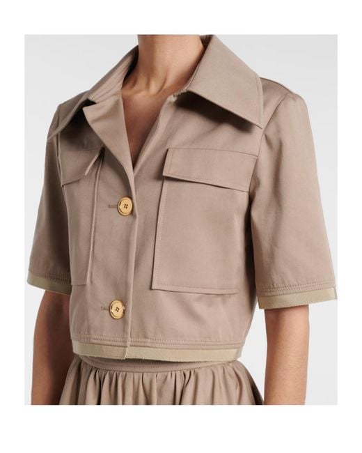 Patou Natural Cropped Button-Down Casual Jacket