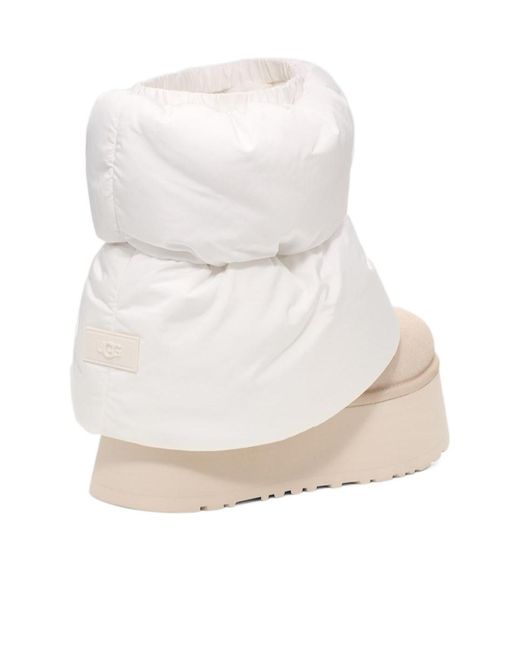 Ugg White Classic Mini Dipper Puffer Boots