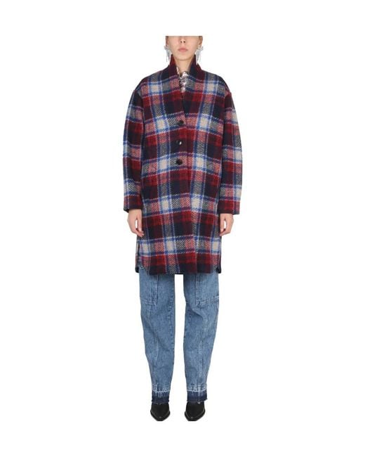 Isabel Marant Blue Plaid Coat