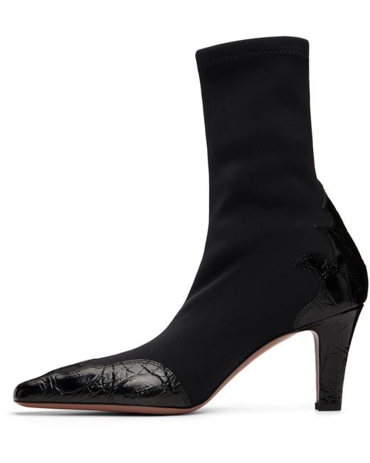 Paris Texas Black 75Mm Belle Western Ankle Boots