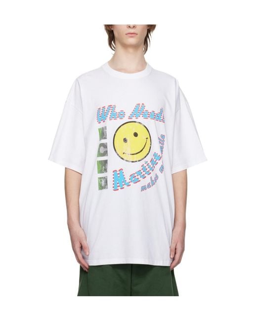 Martine Rose White Graphic Print Cotton T-Shirt for men