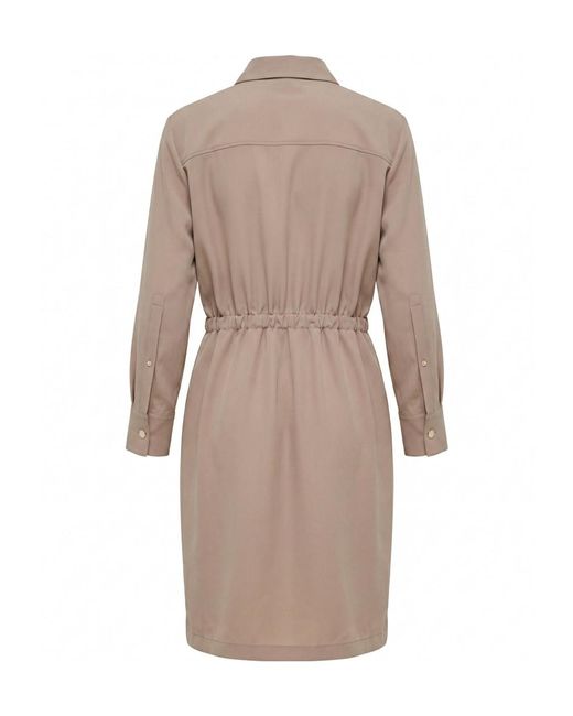 Pinko Natural Elasticated-Waist Midi Shirt Dress