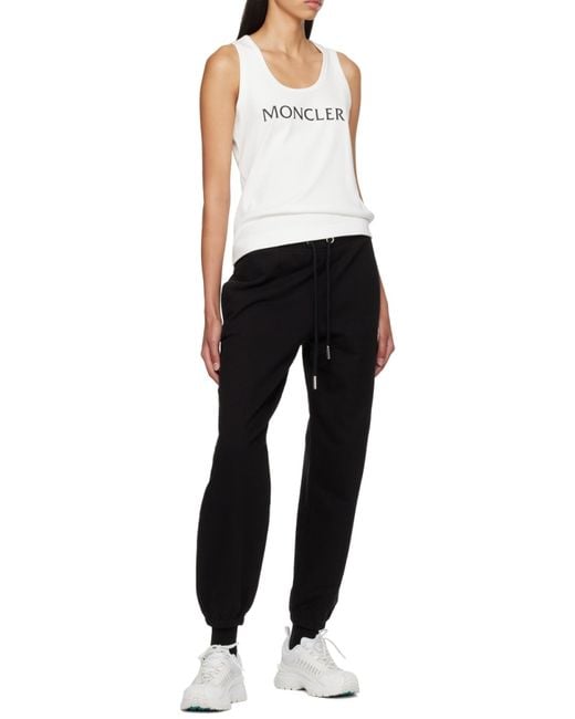 Moncler White Logo Tank Top