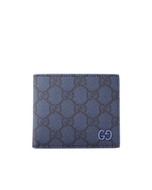 Gucci Blue Canvas Gg Wallet for men