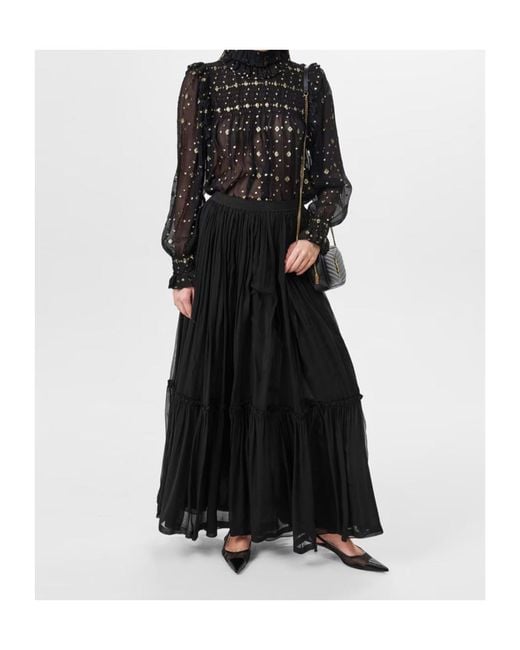 Saint Laurent Black Ruffled Long Sleeve Blouse