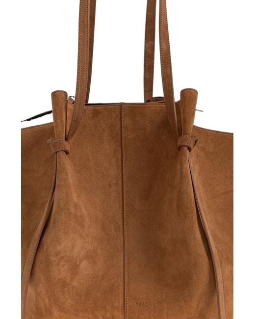 Yuzefi Brown Double-Handle Shoulder Bag