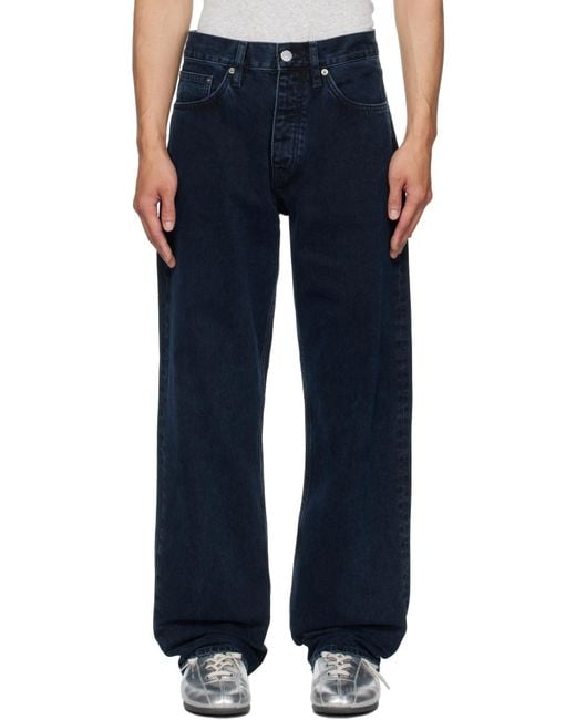sunflower Blue Logo Patch Wide-Leg Jeans for men