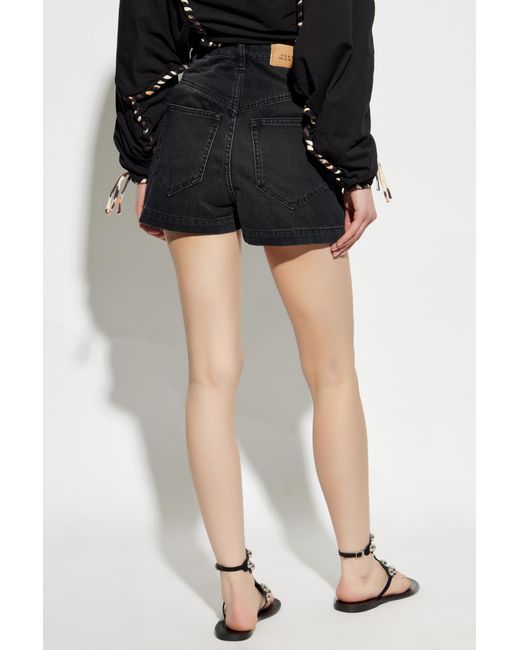 Isabel Marant Black Jovany Denim Shorts