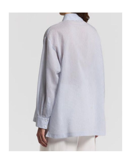 Peserico Blue Striped Shirt