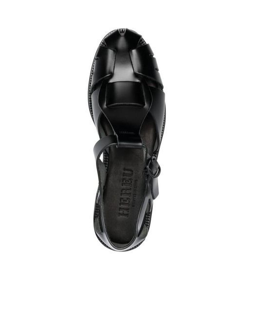 Hereu Black Pesca T-Bar Strap Sandals