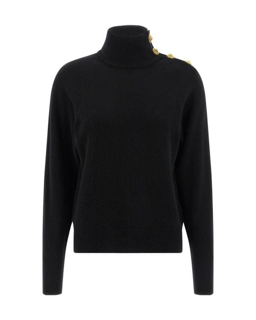 Balmain Black Turtleneck Knitted Jumper