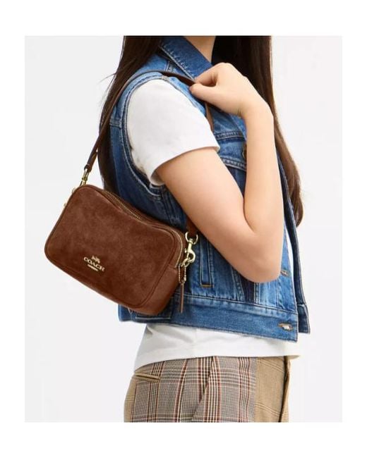 COACH Brown Mini Carey Crossbody Bag