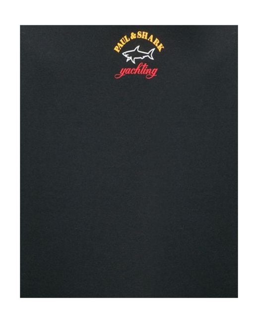 Paul & Shark Black Graphic Printed T-Shirt for men