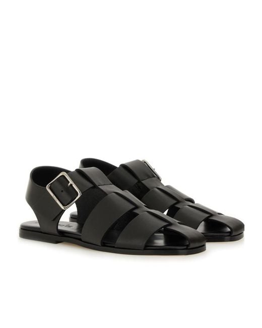 Aeyde Black Buckle Fastened Cut Out Sandals