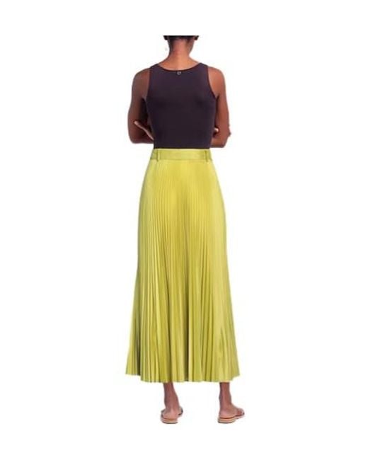 Max Mara Yellow Solid-Color Pleated Skirt