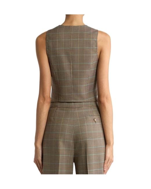 Etro Gray Single-Breasted Stretch Wool Waistcoat With Prince Of Wales Motif