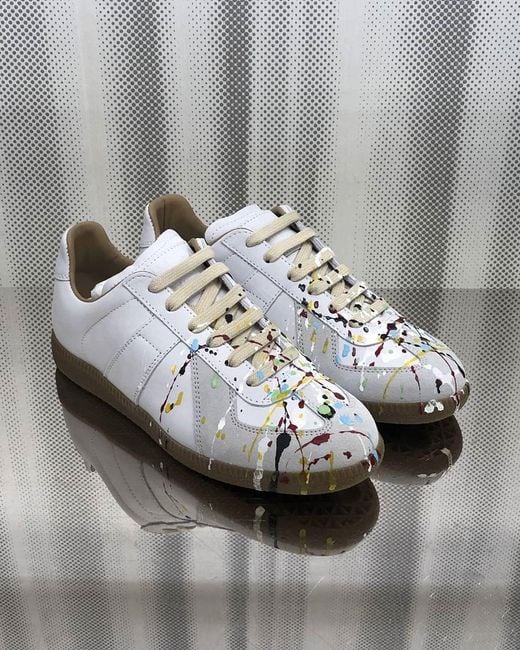 Maison Margiela White Paint Replica Sneakers for men