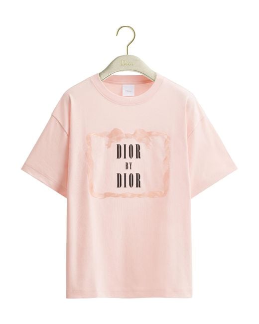 Dior Pink Oversized Embroidered Book Cover T-Shirt