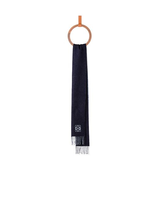 Loewe Blue Anagram Embroidered Scarf