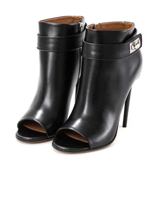 Givenchy Black Open-Toed Ankle Boots