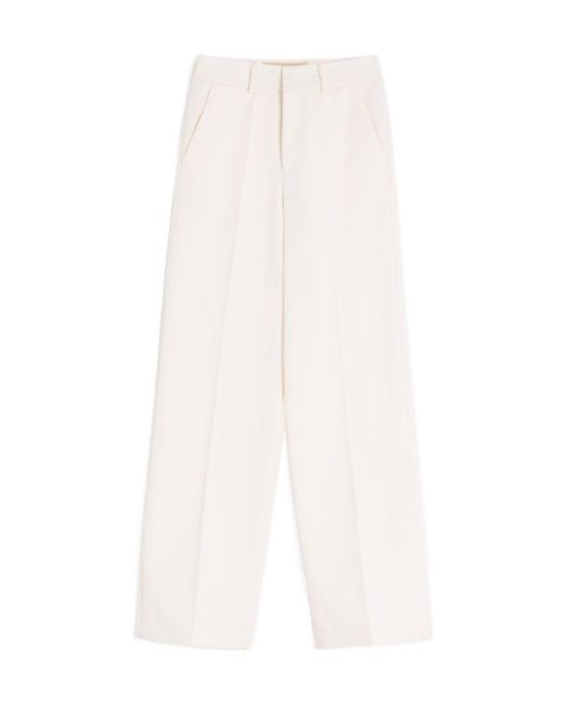 Valentino White Pleat Detailed Wide Leg Pants for men