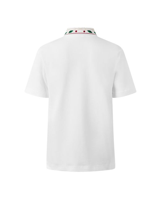 Casablanca White Logo Short-Sleeve Polo Shirt for men