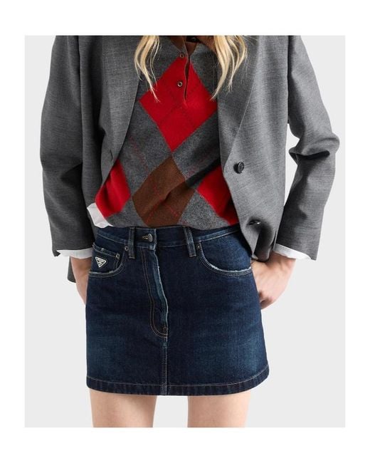 Prada Blue Denim Miniskirt