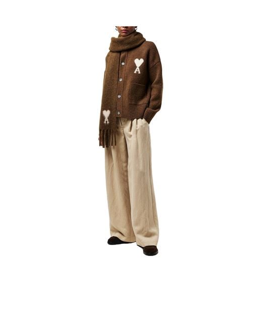 AMI Brown Solid Color Scarf