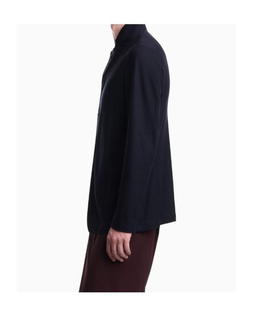 Emporio Armani Blue Techno Cady Wide-Leg Trousers With An Elasticated Waistband