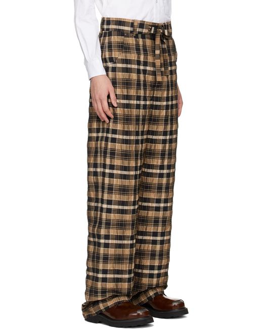 Nanushka Multicolor Check-Print Straight-Leg Trousers for men