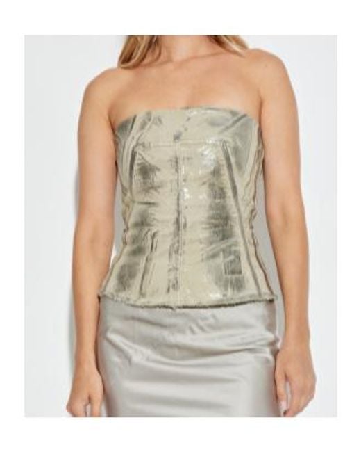 Rick Owens Natural Bustier Frayed-Hem Top