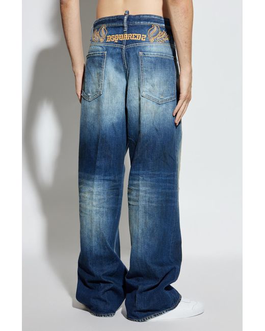 DSquared² Blue Loose Fit Distressed Jeans for men