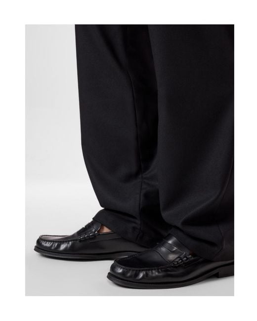 Closed Black Relaxed Pants for men