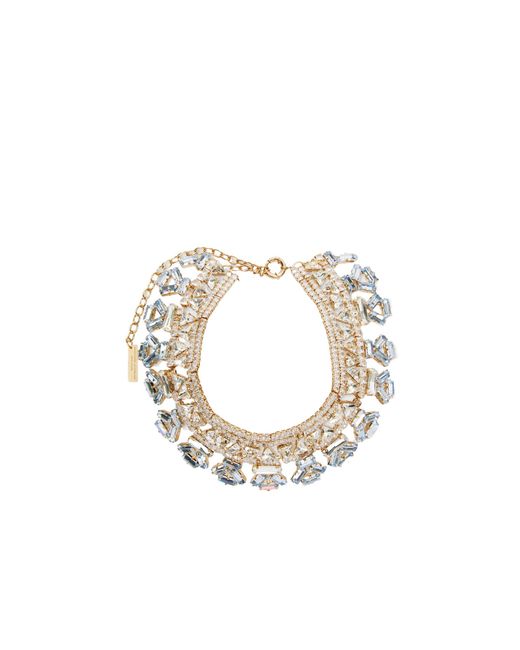 Ermanno Scervino White Choker Necklace With Geometric Crystals