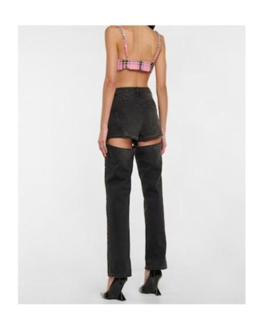 Area Pink Embellished Cropped Plaid Corset Top
