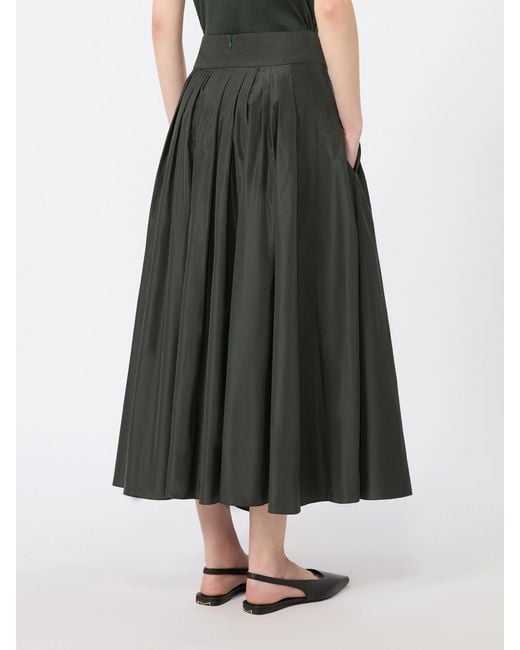 Max Mara Green Pleated Maxi Skirt