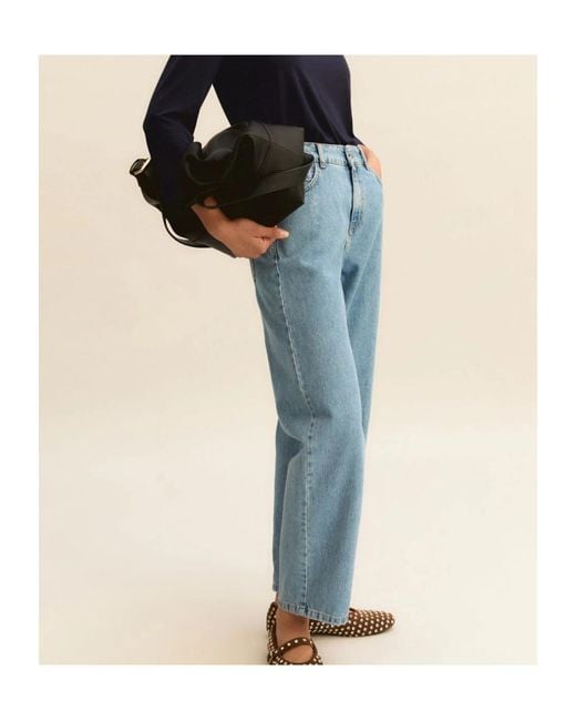Marella Blue Mom-Fit Denim 5-Pocket Trousers