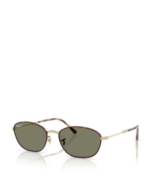 Ray-Ban Metallic Rb 3749 Rectangular Sunglasses