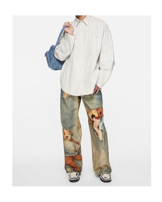 Acne White Double Sleeve Button-Up Shirt for men