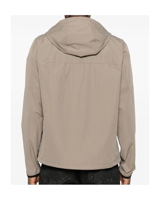 Boss Brown Hooded Logo-Print Jacket for men