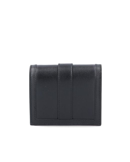 Versace Blue Logo Detailed Fold-Over Wallet