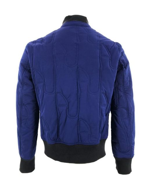 Armani Jeans Blue Long-Sleeved Quilted Casual Jacket for men