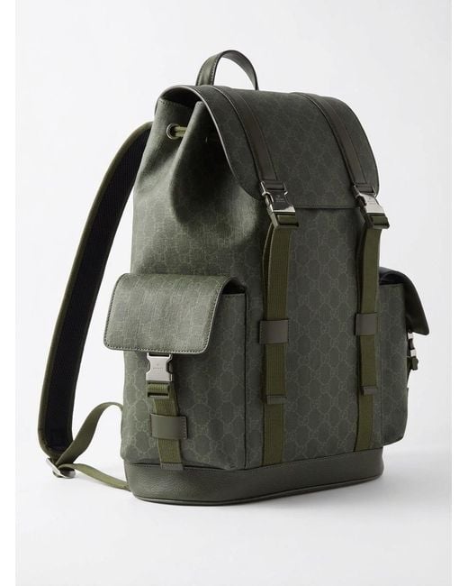 Gucci Green Gg Monogram Large Backpack for men